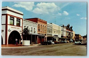 c1950 Main Street Oldtimer Geschäftsviertel New Ulm Minnesota Vintage Postkarte - Bild 1 von 2