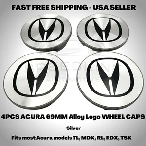 SET OF 4 69MM WHEEL ACURA CENTER HUB COVER CAPS RIM EMBLEM LOGO CAP CAPS - Picture 1 of 2
