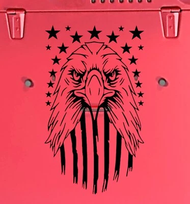EAGLE Head FLAG USA Hood Door Vinyl Decal Racing Stripes (Fits Jeep Wrangler) — 第 1/4 张图片