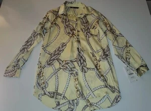 zara yellow Knot And Chains  dress shirt size small - Picture 1 of 8