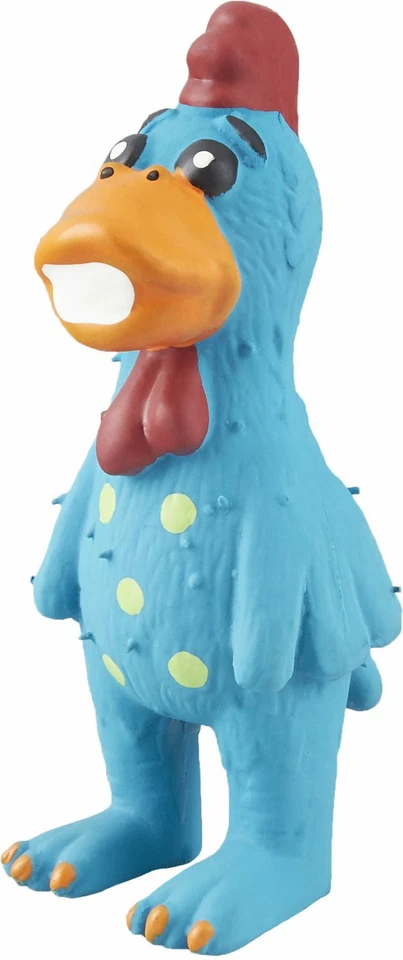 Multipet Globken latex Chicken 5.5" XS Assorted colors Dog Toy Squeaker Polkadot - Image 1 of 1