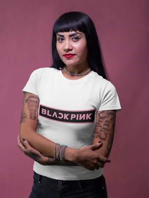 TAYLOR Bio Baumwolle Damen T-Shirt Black Pink K-POP Blackpink Girl Group Musik Korean