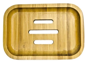 Large - Natural - Bamboo - Soap Saver - Dish - Makes Bar Soap Last Longer - Picture 1 of 5