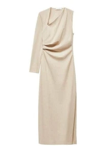 Vestido drapeado asimétrico mango talla M nuevo con etiquetas - Imagen 1 de 5