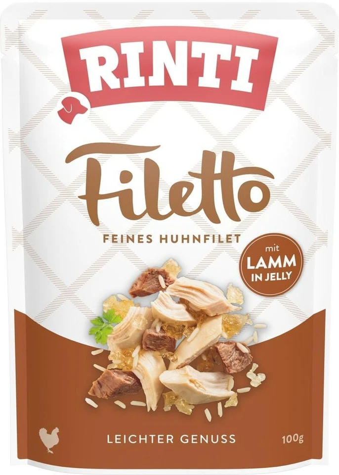 Rinti Filetto Jelly Huhn & Lamm 24 x 100g Hundenassfutter - Bild 1 von 1