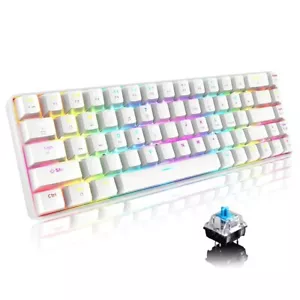 T8 60% Mechanical Mini Gaming Keyboard Compact Type C Wired 68 Keys LED Backlit - Picture 1 of 8