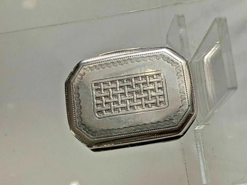 1814  Georgian Silver vinaigette by Samuel Pemberton. basket weave design Cover
