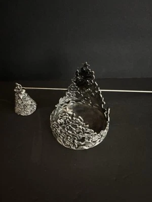 Ornate Metal CANDLE HOLDER WITH SNUFFER Holiday Christmas Decor  - Image 1 of 3