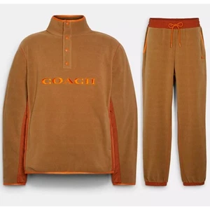 Coach Fleece Popover Quarter-Button Long Sleeve Top/Jogger Pants Track Set Small - Picture 1 of 16