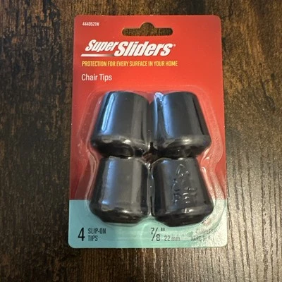 Super Sliders 7/8"/22mm • 4 SILLA/PUNTAS DE MESA DE GOMA NEGRA Tapa para patas Foto 1 de 2