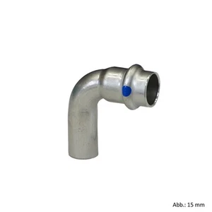 Viega Sanpress Inox labs-frei, Modell 2316.1 LF, Bogen 90° I-A, 15 mm - Bild 1 von 1