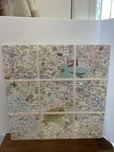 Paris France City Street Map Fabric Memo Board 17 1/2 In x17 1-2 in - Picture 1 of 4