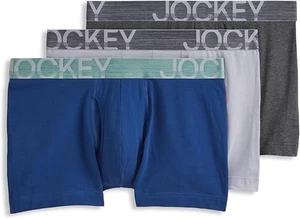 Jockey Men's Underwear ActiveStretch 4" Boxer Brief - 3 Pack, Size Large - Picture 1 of 5