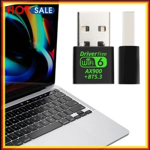 Mini dongle WiFi USB compatible Bluetooth, Adaptateur WiFi USB 900 Mbit/s pour PC/L - Photo 1/12