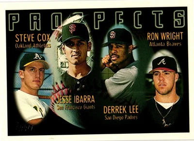 1996 Topps #424 Steve Cox / Jesse Ibarra / Derrek Lee / Ron Wright Foto 1 de 2
