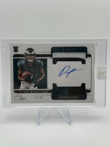 DeVonta Smith Rookie Patch Auto 2021 Panini One #35 (RPA) Nice Patch ENCASED /49 - Picture 1 of 2