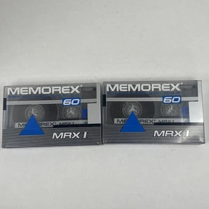 2 Memorex MRX I 60 Minuten leere Kassetten Vintage hergestellt in den USA NEU VERSIEGELT - Bild 1 von 6