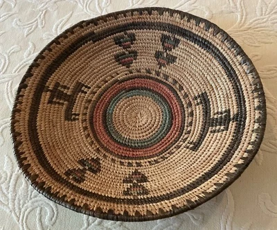 "Cesta de pared africana vintage de 12,5"" nativa hausa nigeriana tejida cesta cuenco boda" Foto 1 de 4