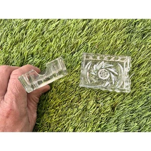 Vintage Pinwheel Kristallglas Aschenbecher. Rechteckiges Design. 2er Set.  - Bild 1 von 8