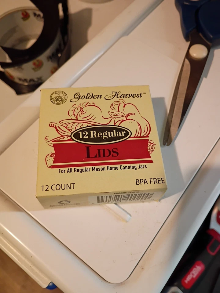 Tapas de tarro de masón Golden Harvest enlatado bucal regular, paquete de 12 Foto 1 de 1