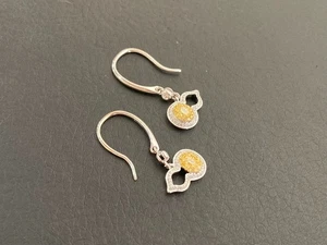 18K Gold Oval Yellow Diamond Earrings 2.93 Grams - Picture 1 of 10