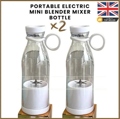 Mini Frullatore Elettrico Confezione da 2 - USB Ricaricabile Shaker-Free P&P - Immagine 1 di 4