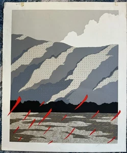 Raro "Rain" 1978 firmado por Allan D'Arcangelo-serigrafía edición 50/150 - Imagen 1 de 5