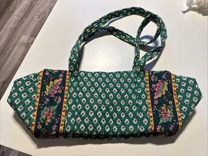 VTG Vera Bradley Small Barrel Duffle Purse Shoulder Bag Greenfield 90’s - Picture 1 of 13