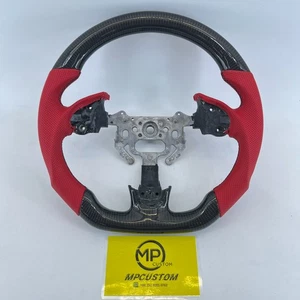 Volante de fibra de carbono real de cuero perforado rojo apto para Acura TL 2007-08 - Imagen 1 de 9