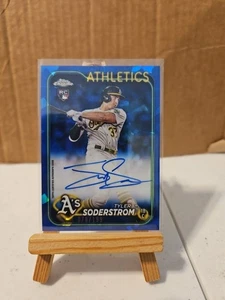 2024 Topps Chrome SAPPHIRE Tyler Soderstrom RC Auto /199 Oakland Athletics - Picture 1 of 2