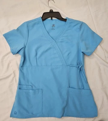 Blusa Médica Maevn para Mujer S Azul Teal Cuello en V, Estilo Envolvente Foto 1 de 4