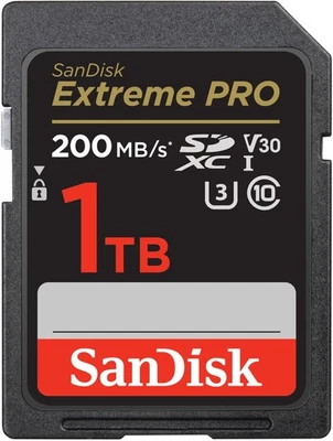 SanDisk Extreme PRO SDXC UHS-I Speicherkarte 1 TB (Geschwindigkeit 200 MB/s) - Bild 1 von 4