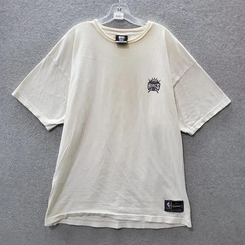 VINTAGE Sacramento Kings Men T-Shirt XL White Logo Unk Short Sleeve Tee Cover