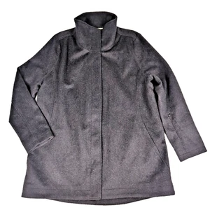 Pendleton Cascade Glacier Charcoal Wool Coat | Women's XLarge w/Striped Lining - Picture 1 of 9