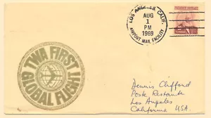 USA Sc. 1290 Frederick Douglass TWA 1st Global Flight on 1969 FDC - Picture 1 of 2