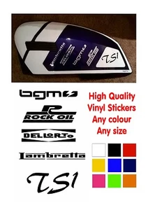 Lambretta Stickers TS1 Vinyl Stickers, Rock Oil, BGM, Dellorto Lambretta Scooter - Picture 1 of 8