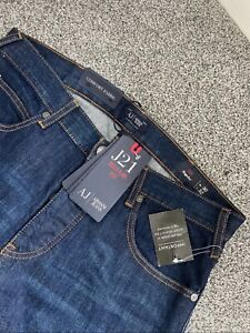 Armani Mens Jeans 30x32 Blue J21 Regular Straight Denim Trousers Button W30 L32