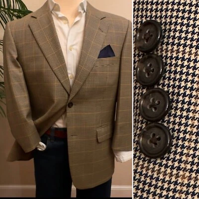 VITALE BARBERIS CANONINCO BLAZER SIZE 40S HOUNDSTOOTH SPORT COAT SUIT JACKET - Image 1 of 4