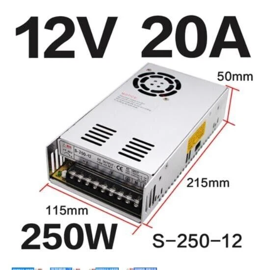 1PCS Meanwell  S-250-12 OUTPUT 12V 20A transformer DC switching power box NEW - Image 1 of 1