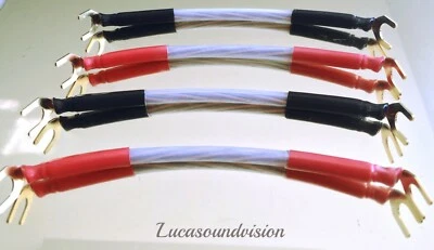 QED RUBY ANNIVERSARY SPEAKER JUMPER CABLES x 4 - Image 1 of 2