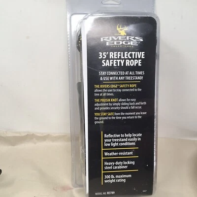 NIB Rivers Edge 35 Foot Climbing Rope W/ Prusik Knot + Carabiner Tree stand - Image 1 of 4