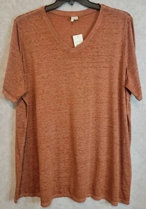 NWT Cato Est 1946 Womens Short Sleeve Rust Burnt Orange T-Shirt Top Blouse 22/24 - Picture 1 of 6