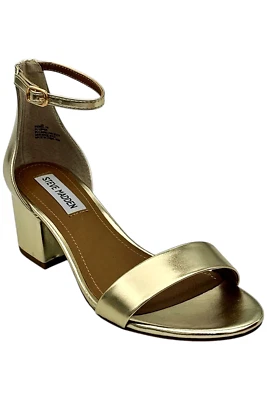 Steve Madden女式Irenee两件式粗跟凉鞋金色 — 第 1/3 张图片