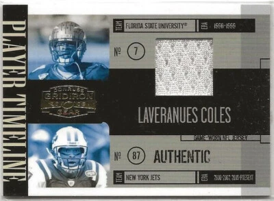 LAVERANUES COLES 2006 Donruss Gridiron Gear Player Timeline 64/139  PT-3 (1177a) - Image 1 of 3