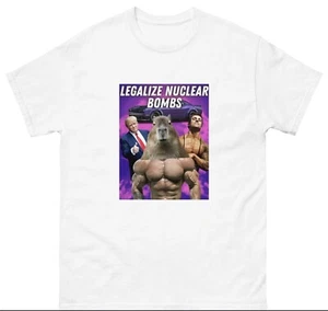 Mens Legalize Nuclear Bombs T Shirt Funny Meme Donald Trump Zyzz Gym Humor Tee - Picture 1 of 6