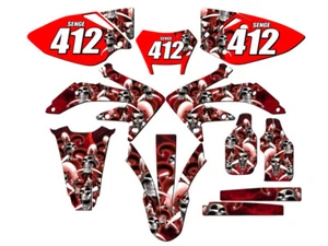 2008-2018 CRF 450 X JESTER Red Senge Graphics Kit Compatible with Honda - Foto 1 di 10