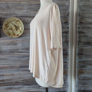 LOFT Mixed Media Top Size L Pink - Picture 1 of 7
