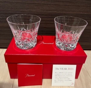 Baccarat Crysta Year Becher 2023 Kristall Rock Glas 2er Set mit Box Paar NEU - Bild 1 von 4