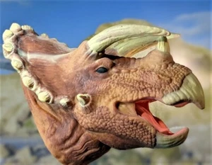 Dinosaur Head Hand Puppet: Triceratops / Tyrannosaurus. Free Postage - Picture 1 of 22