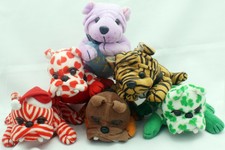 Bulldog Plush Bean Stuffed Ice Dogs Long Beach Toy IHL Hockey Eastern 2000 Lot 6